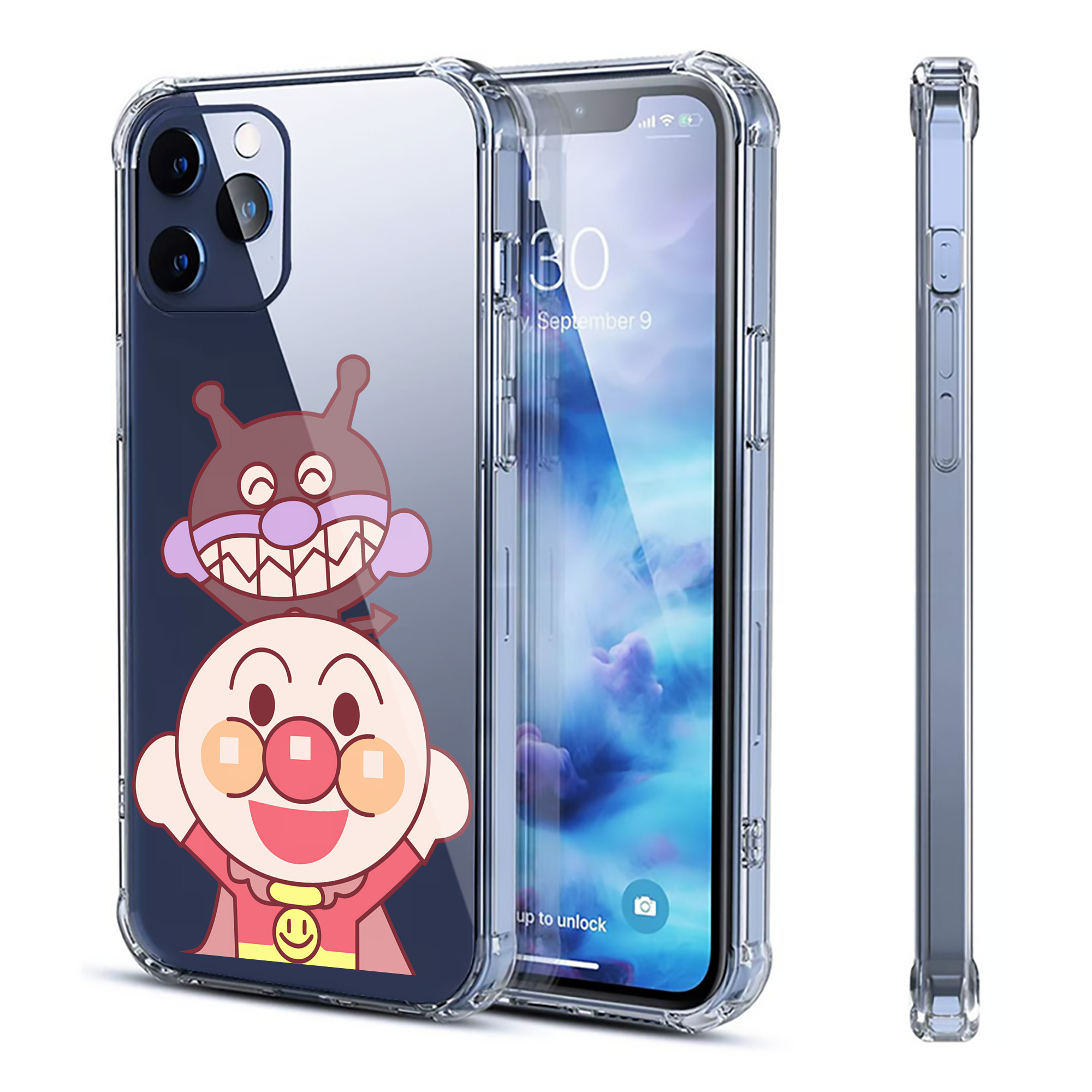（画像用） アンパンマン Anpanman 【iPhone 12シリーズ対応】透明スマホケース（クリアソフトケース）
